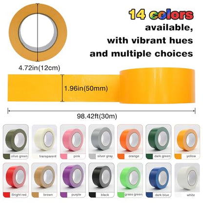Heavy Duty Duct Tape 2 Inch X 33 Yards, 8.5 Mil Thickness, Multi Purpose Yellow Duct Tape, No Residue, Waterproof and Tear by Hand - for Repairs, Industrial, Professional Use - color: Yellow, size: 2 Inch X 33 Yards