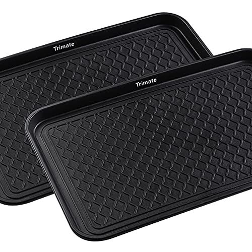 All Weather Boot Tray, 2 Pack Water Resistant Plastic, Multi-Purpose for Shoes, Pet Feeding Trays, Garden-Mudroom Entryway, Garage, Indoor or Outdoor - Medium, 24"x16" - (Black) - style: 2 pack - 24 x 16