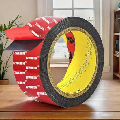 Double Sided Tape Heavy Duty, Strong Adhesive Waterproof Foam Tape, High Temperature Resistant Adhesive Strips for Walls, Automotive, Outdoors (10Ft x 0.6In)