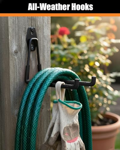 WMK 7.3'' Heavy Duty Garage Hooks, 6 Pack Wall Mount Garage Storage Hooks for Hanging Bike, Ladder, Tools - 100LB Load Capacity, Triple-Welded, PVC Coated (Black) - color: Black