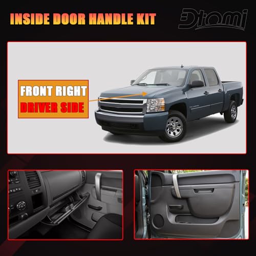 Inside Door Handle Kit, Front Left Driver Side Compatible With GMC Chevy Vehicle 2007-2014 Silverado 1500 2500HD 3500HD, Suburban 1500 2500 Tahoe, Sierra Yukon Replaces# 20833606, 20871488, 15936892 - style: Left