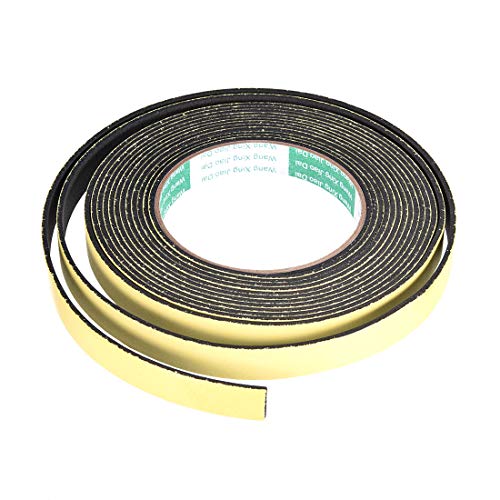 uxcell Sealing Foam Tape 15mm Wide 2mm Thick 5m/16.4ft Long, Self Adhesive Weather Strip for Window Door Insulation - size: 15mmx2mmx5m