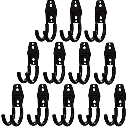 Garage Storage Utility Hooks 12 Pack, Small J Shaped Steel Heavy Duty Hanger, Anti-Slip Coating Wall Mounted Storage System, Power and Garden Tool Organizer, Ladders, Ropes, Hose, Bulk Items - style: 12 Pack J Hook