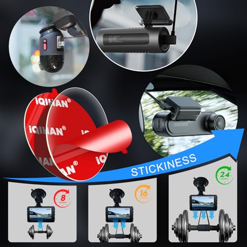 Sticky Adhesive Pads for Windshield Dash Cam Mount, 4-Pack Double-Sided Heat Resistant Dashcam Mounting Tape, Havy Duty Clear Glue Sticker Replacement for Car Camera Windscreen Window Dashboard - size: 2.48" / 63mm