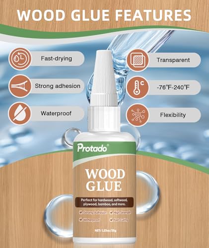 Wood Glue, 35g Heavy Duty Super Strong Clear Glue, Waterproof Heat Resistant Adhesive for Wood Bonding, Repair, Furniture, Plywood, MDF, Carpentry, DIY Kits - style: Wood Glue
