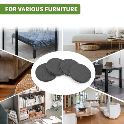 Non Slip Furniture Pads 12 PCS 3'' Round - Anti Slip Furniture Pads - Self Adhesive Rubber Feet Furniture Feet - Chair Leg Floor Protectors - Keep Furniture in Place - size: Round 3 inch 12PACK