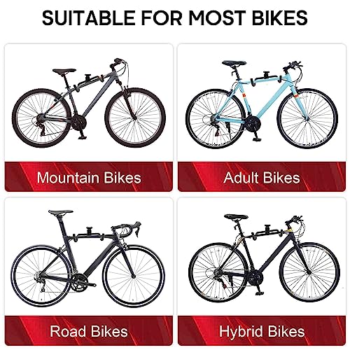 Bike Hanger Wall Mount, 2 Pack Heavy Duty Steel Bike Racks Storage Garage Adjustable Bicycle Hooks for Mountain Hybrid Road Bikes - color: Black 2 Pack