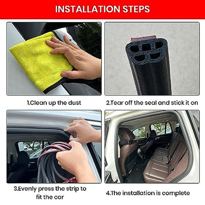 68.8Ft Car Door Seal Strip Double Layer Universal Self Adhesive Auto Door Seal Strip Soundproofing Weather Stripping for Car Door Tailgate - size: 68.8 feet