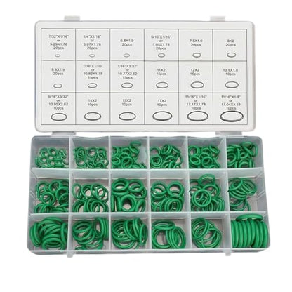 270PCS Seal Gasket Washer, Car Air Conditioning Compressor Seal O-Ring Assortment Kit, 18 Sizes Car Air Conditioning AC O Ring Kit, Universal Vehicle Repair Tool for Door, Window, Home Appliances