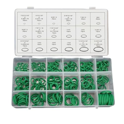 270PCS Seal Gasket Washer, Car Air Conditioning Compressor Seal O-Ring Assortment Kit, 18 Sizes Car Air Conditioning AC O Ring Kit, Universal Vehicle Repair Tool for Door, Window, Home Appliances