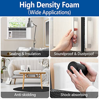 Self Adhesive Foam Tape Weatherstrip 1in x 3/8in x 20Ft High Density Foam Insulation Strips Foam Seal Weather Stripping with Strong Adhesive for Door and Window Sound Isolation Soundproofing - size: 1in x 3/8in x 20Ft