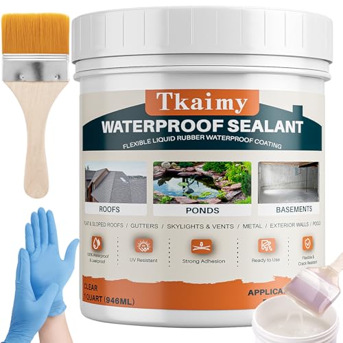 1 Quart (32oz) Invisible Waterproof Agent, Transparent Waterproof Coating for Roof Repair, Walls, Window, Bathroom, Kitchen, Water-Based Clear Sealant, Indoor & Outdoor Water Proof Coating Sealant - style: 32 OZ