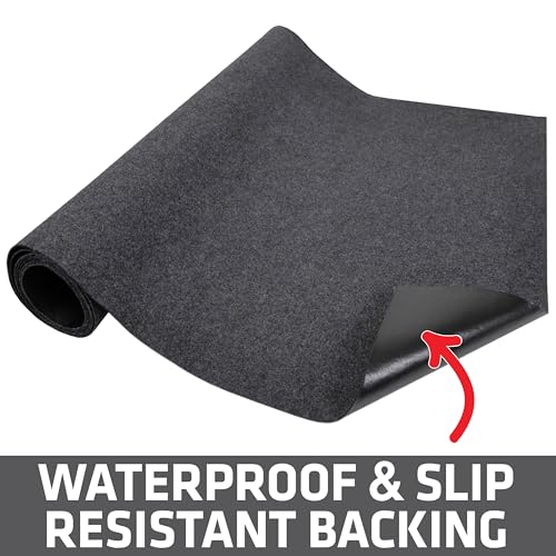 Drymate Garage Floor Runner Mat, (18' x 2'6"), Protects Surfaces, Absorbent, Waterproof, Slip-Resistant, Quick Dry Carpet Fabric, Trimmable & Washable (USA Made) (Charcoal) - size: 18' x 2'6"