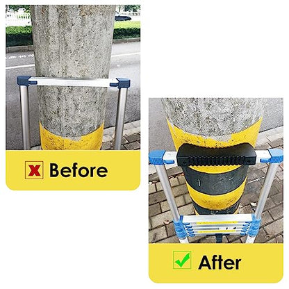 Rubber Steep Ladder Accessory, Ladder Stabilizer, Anti-Slip, Fall Prevention, Scratch Protection, Extension Stepladder Attachment Against Wall, Telegraph Pole, Trunk for Added Stability and Safety