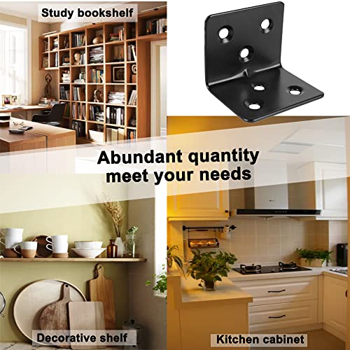 20PCS Corner Braces Heavy Duty Stainless Steel L Shape Brackets 1.2"x 1.2" x 1.5" (30x30x38mm),90 Degree Joint Right Angle L Bracket for Wood Shelves Cabinet Furniture - size: 1.2"x1.5"