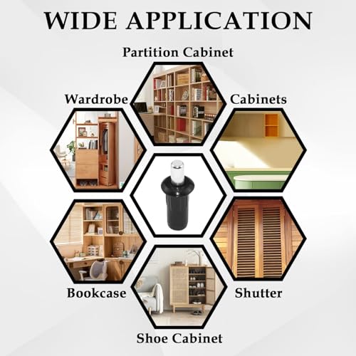 Aifeier ET 8 Pieces Cabinet Door Repair Pins Damper Replacement Repair Pins Blinds Spring Loaded Furniture Fittings Door Spring Parts - color: Black