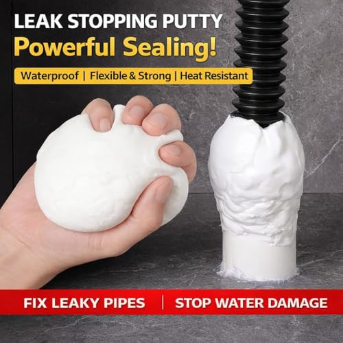 8 oz Sealing Putty –Perfect for Big Gaps & Holes – Waterproof Moldable Hole & Gap Filler for AC Pipe Holes, Cable Openings and Plumbing Gaps