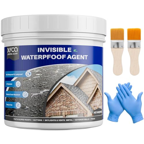 Waterproof Sealant 17.6oz Clear, Transparent Waterproof Coating Water-Based Invisible Agent Roofs, Walls, Garden, Terraces Indoor & Outdoor - size: 17 Oz