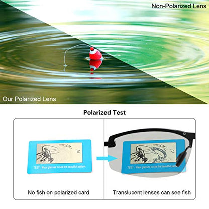 YIMI Men Photochromic Polarized Sports Sunglasses Cycling Fishing Driving Glasses UV Protection Eyeglasses Anti Glare Eyewear - color: A557 Black