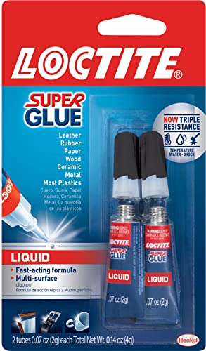 Loctite Super Glue Liquid, Clear, 0.07 fl oz Tube, 2 Pack - Superglue for Plastic, Wood, Metal, Crafts & Repair, Cyanoacrylate Adhesive Instant Glue, Quick Dry - size: 0.07 fl oz (2 Pack)