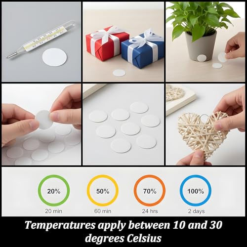 Xinjoduz 60 Pack Double Sided Adhesive Dots 25mm - Removable Transparent Round Tape for Phone Mounts Decor Crafts No Residue