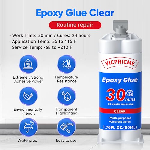 Epoxy Glue Clear, Bonding for Plastic, Metal, Ceramic, Wood, PVC, Stainless Steel, Tile, Water Pipes, the Strongest Plastic Repair Glue, 30 Minutes Waterproof Welding (3) - size: clear 3pcs