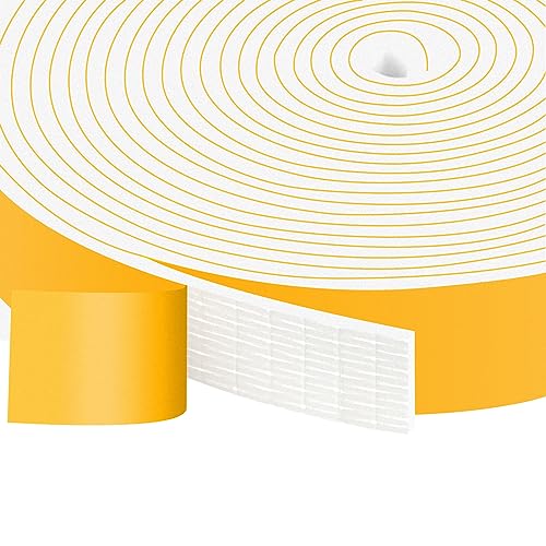 White Strong Adhesive Foam Sealing Weather Stripping, High Density Door Insulation Strip, Closed Cell Foam Weather Stripping for Doors and Windows Insulation (1 in x 1/8 in x 33Ft) - color: White, size: 1 In x 1/8 In x 33Ft