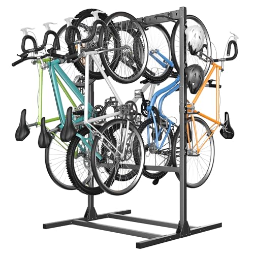 WALMANN Freestanding Bike Stand for Garage, 6/7 Bikes Vertical Bike Storage Stand Heavy Duty Bike Floor Stand - style: Bike stand for 7 bikes