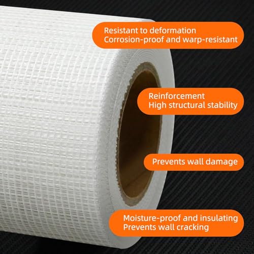 QILIMA Drywall Joint Tape 6 Inch x 75 Feet- Self-Adhesive Mesh Tape for Drywall Repair, Crack Fixing, Joint Taping, Easy to Apply, Heavy Duty Fiberglass Reinforcement - size: 6Inch x 75 Feet