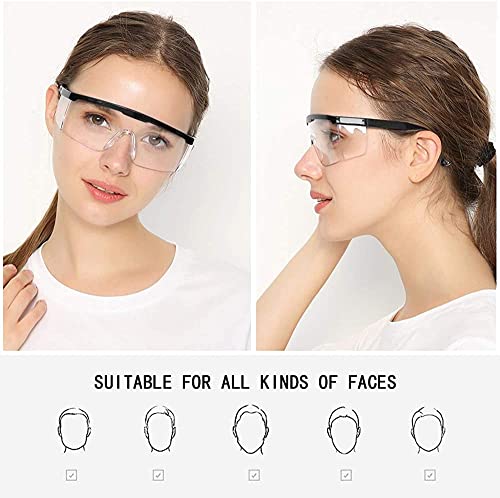 Safety Glasses, Anti-fog Eye Protective Glasses Scratch Resistant Clear Wraparound Lenses Safety Goggles and No-Slip Grips, Adjustable Temples Lab Goggles - color: Clear&black