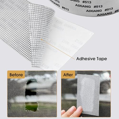 Screen Repair Tape - 2" x 15FT Window Screen Repair Tapes for Windows & Door Mesh Tears Holes, Strong Adhesive Screens Tapes Repair Mesh, Window Screens Repairs Kit(Grey)
