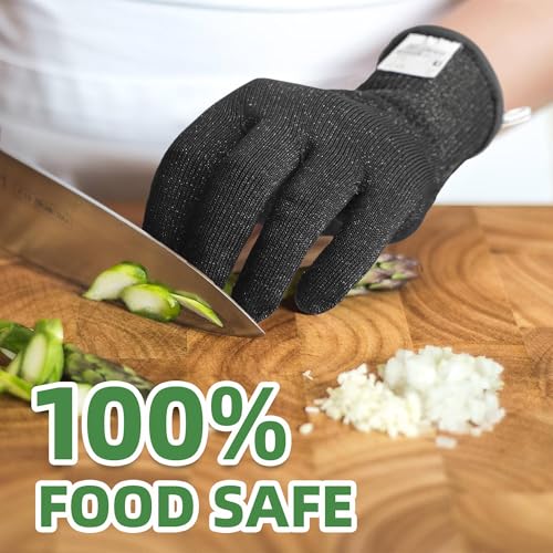 Schwer 2 Pairs ANSI A7 Cut Resistant Gloves, Mandoline Glove for Kitchen, Breathable & Comfortable, Food Grade Cutting Gloves for Meat Cutting, Fish Processing, Carving, and Shelling, PR1509, S - size: Small