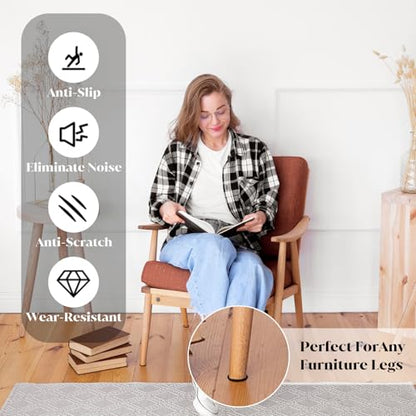 16pcs No Slip Furniture Grips for Wood Floor,Thick EVA Keep Furniture from Sliding on Floor On Floors, 5.7 X 1.8 in Adhesive Recliner Pads for Hardwood Floors