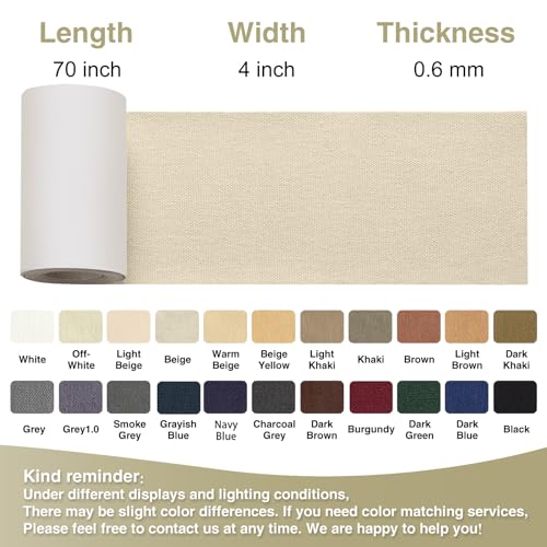 Gheeidau Canvas Repair Tape 4×70 Inch Waterproof Self-Adhesive Fabric Repair Patch for Repairing Boat Covers,Tents,Patio Umbrellas,Car Seats,Luggage,Sofas.(Beige) - color: Beige