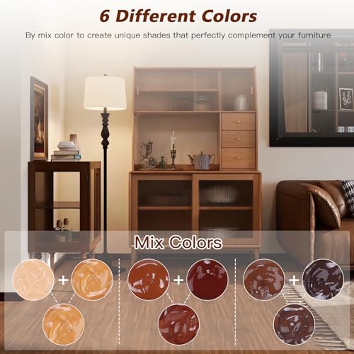 Wood Furniture Repair Kit - Wood Fillers, Putty with Wood Wax, Hardwood Laminate Repair Kit, Walnut Wood Scratch Repair Kit Restore Scratches, Cracks, Holes for Tables, Doors, Floors, Cabinet