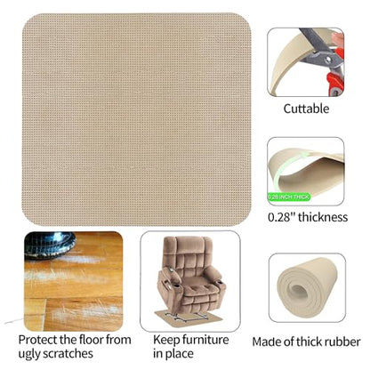 2Pcs Recliner Pads for Hardwood Floors Non Skid Furniture Gripper Pad Floor Rubber Mat Anti Slide Furniture Pad Hardwood Floor Protector Swivel Chairs Recliner Mats Non Slip Recliner Grippers(Camel) - size: Sq-Camel-2Pcs-30"x30"