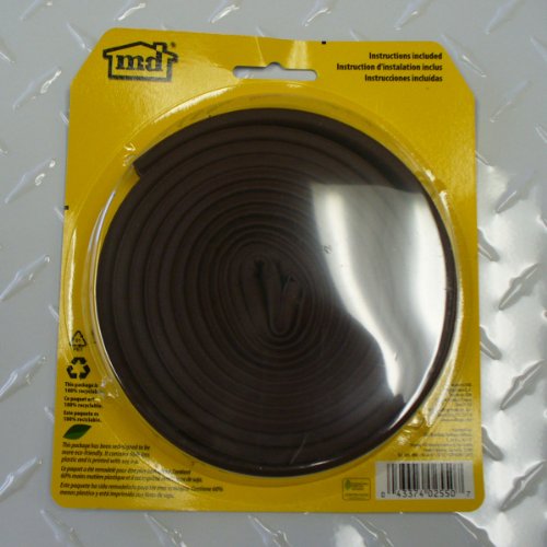 All Weather EPDM Rubber weatherstripping, P Seal Door Seal - MD Building Products 02550 (Pack of 2) - color: Brown, size: 7/32 in. x 3/8 in. (Pack of 2)