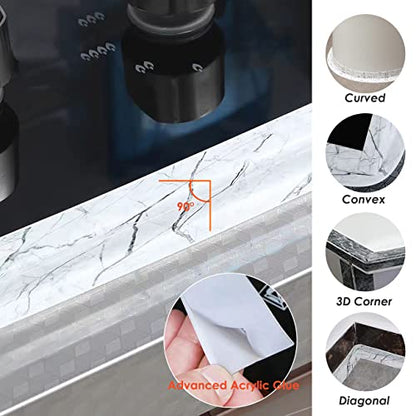 Kitchen & Bath Tape Caulk Strip, 1.5 Inch 10.5 Ft PVC Self Adhesive Waterproof Caulking Sealing Tape, Decorative Sealant Trim for Kitchen Sink Toilet Bathroom Shower and Bathtub (GoldCrack3.2M) - style: GoldCrack3.2M