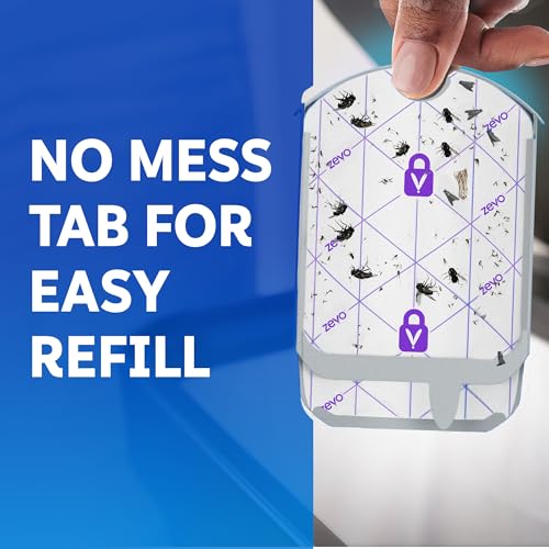 Zevo Flying Insect Trap Official Refill Cartridges - Fits Both Zevo Trap & MAX Indoor Fly Trap - Authentic Trap+Lock Technology to Catch Gnats, House & Fruit Flies (8 Official Refill Cartridges) - style: 8 Refill Cartridges