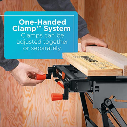 BLACK+DECKER Portable Workbench, Workmate Folding Workbench, 550 lb. Capacity with Clamps for Woodworking (WM425-A) - style: 550 lb capacity