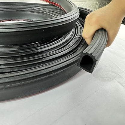 Self-Adhesive D Shape Door Rubber Seal Strip,1" RV Slide Out Seal EPDM Rubber, Weather Stripping for Fill Gaps,Apply to Car,Truck,RV,Boat and Home Application (8ft)