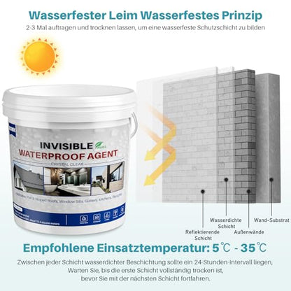Transparent Waterproof Adhesive 8000g, Invisible Waterproof Agent Repair Leaks for Roofs, Gutters, Walls, Foundations; Indoor and Outdoor Water Proof Sealant Coating - size: 8000g