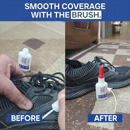GH1200 20g Shoe Glue Heavy Duty with Brush Applicator & Nozzle, Shoe Glue Sole Repair, Fixes Sneakers, High Heels, Crocs & More, can Bear Extreme Conditions - style: 20g Shoe Glue Brush & Nozzle