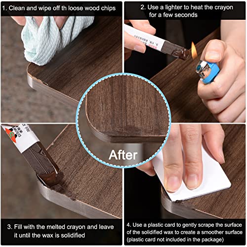 uxcell Furniture Repair Wax Filler Stick, Wood Scratch Filler Crayons Touch Up Repair Pens for Scratches Holes Floor Laminate Carpenters Tables Desks, Apricot Yellow - color: Apricot Yellow