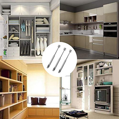 KEILEOHO 6 PCS Hydraulic Support Cabinet Hinge, 100N Soft Close Gas Strut Lift Support Cabinet Hinges with Mounting Hardware for Kitchen, Cupboard
