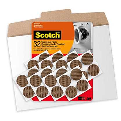 Scotch Gripping Pads, 8 PCS Non-Slip Furniture Pads for Hardwood Floors, Round, Brown, 1.5" - size: 1-1/2", style: 32 Pads