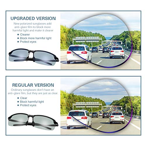 YIMI Polarized Photochromic Driving z87 Sunglasses For Men Women Day and Night safety glasses - color: Black Frame /Photochromic Anti-blue Light Lens
