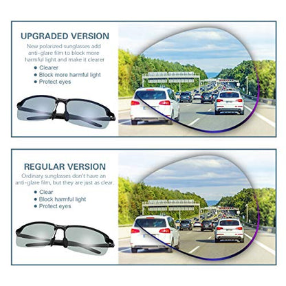 YIMI Polarized Photochromic Driving z87 Sunglasses For Men Women Day and Night safety glasses - color: Black Frame /Photochromic Anti-blue Light Lens