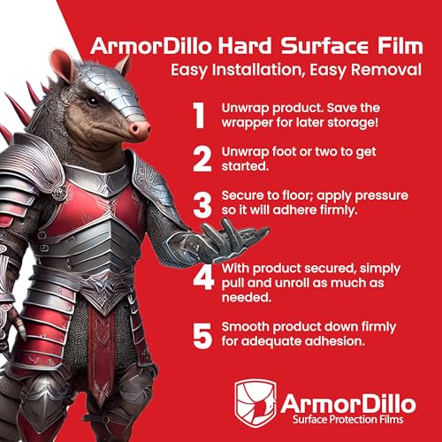 ArmorDillo 38.89 per roll 4 Rolls (case) New 3-Ply Strong Easy to Use Hardwood Floor, Hard Surface Protection Film (36" x 200') - size: 36"x200' (Pack of 4)