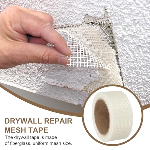PATIKIL Drywall Repair Mesh Tape, 2 inch x 82 ft Fiberglass Repair Patch Self-Adhesive Dry Wall Joint Tape 8 Mesh Wall Hole Crack and Seam Patch, White - size: 2 Inch X 82 Feet